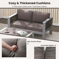 thumbnail image 6 of Costway Patio Aluminum Loveseat Sofa Outdoor Furniture Set with Thick Back & Seat Cushions Grey, 6 of 7