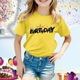 thumbnail image 2 of Crop Tops pour Enfants 9-10 Filles Manches Longues pour Anniversaire d'Enfants T-Shirt à Manches Courtes Col Rond Été Coupe Décontractée Basique, 2 of 4