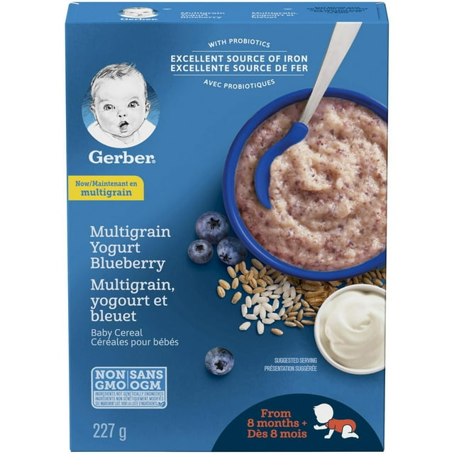 GERBER® Stage 3 Multigrain Yogurt Blueberry Baby Cereal 227 g