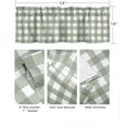 thumbnail image 4 of Sage Green Curtain Valances for Windows Treatment Tier Curtains, Country French Rustic Buffalo Plaid Check Curtain Short Valance Curtain Rod Pocket Curtains for Kitchen Living Room, 54x18 in, 4 of 6