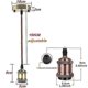 thumbnail image 2 of 2024 Pendant Light Vintage Modern Industrial Style E27 Lamp Holder Socket With 1.2m Braided Round Cable-brass (red-brown) [energy Class A+++], 2 of 5