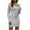 Gray, variant on Kmdttou Women's Summer Solid Color Casual Loose Knitwear Pullover V-Neck Long Sleeve Sweater Tops Blouse Dress,Chic Day Dresses for Ladies Summer Wear