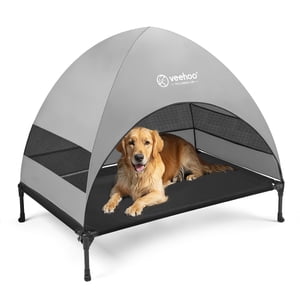 Veehoo Outdoor Dog Bed with Removable Canopy, Large