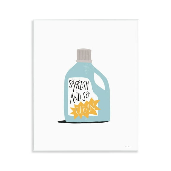 Stupell Industries So Fresh & Clean Laundry Typography Painting Unframed Art Print Wall Art, 11 x 14