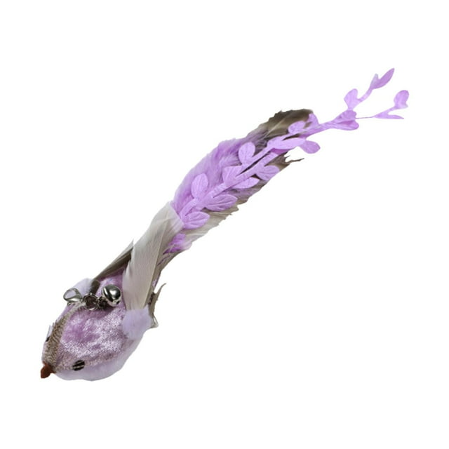 BKER Interactive Cat Toy Colorful Feather Bird Pattern Cat Toy Stick For Changing Heads