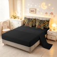 thumbnail image 3 of Homewish Fungus Botanical Mushroom 7 Pieces Full Size Bedding Sets,Daisy Floral Butterfly Full Size Bed in a Bag,Black Reversible, 3 of 8