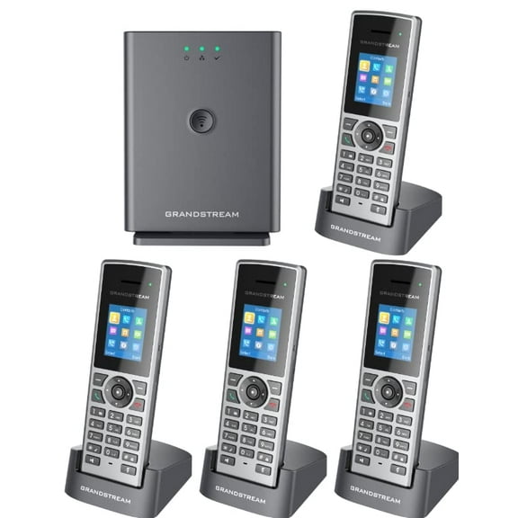 Grandstream DP752 Long-Range DECT Base Station   DP722 Units DECT HD Handset (4 x DP722)
