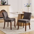 thumbnail image 2 of Dining Chairs Set of 2, Side Chair with Double Layer Cushioned Fabric Chenille Upholstered, Medium Back, Curved Solid Wood Legs, Modern Home Chair for Dining Room, Living Room, Gray, 2 of 9