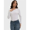 thumbnail image 6 of Womens Long Sleeve Stretch Crew neck T-Shirt Fitted Casual Basic Tops, 6 of 6