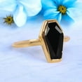 thumbnail image 2 of Unique Coffin Cut Black Onyx Ring Vintage Engagement Ring Sterling Silver Bezel Solitaire Ring Bridal Wedding Anniversary December Birthstone Birthday For Gift., 2 of 4