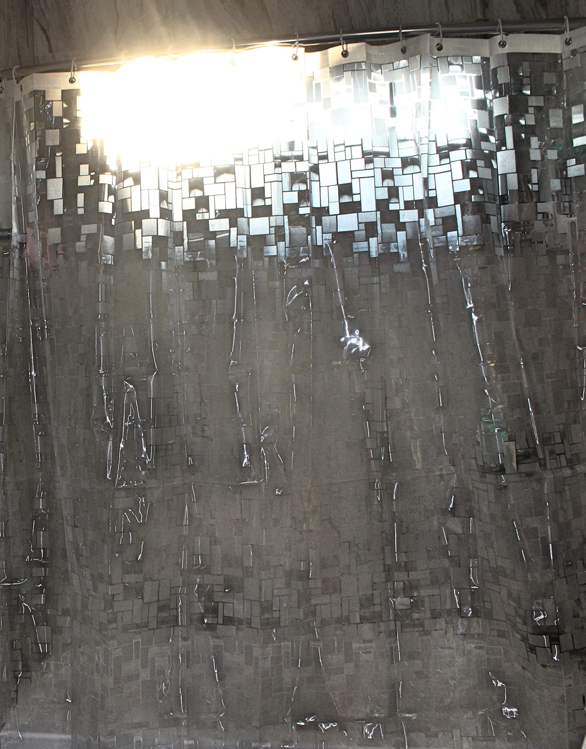 JUPA Place Clear Waterproof Bohemian Shower Curtain Liner EVA72x72 inches Lightweight Premium