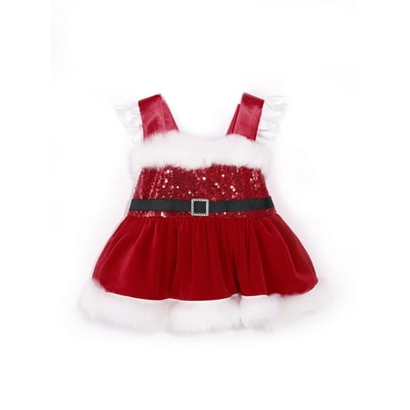 

Binwwede Baby Girl Christmas Dress Sequins Santa Romper Tutu Princess Outfit Party Dresses