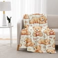thumbnail image 3 of SPXUBZ Teddy Bear Pattern Throw Blanket 50x60 Inch, Cute Animal Design Soft Fleece Blanket, Cozy Kids Bedroom Decor 60"x50", 3 of 5