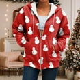 thumbnail image 7 of larppty Womens Zip Up Christmas Hoodies Oversized Fall Outfits 2025 Drawstring Zipper Hoodie Y2K Casual Loose Fit Long Sleeve Hoodies (Red, L), 7 of 7