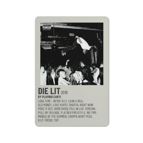 Playboi Carti Hanging Picture Tin Hanging Picture Wall Poster Metal Painting Creativity Poster Home Decor Painting Anime Goods Gift 30x20cm
