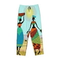 thumbnail image 4 of Disketp African Women In Mountain Landscape Print Women'S Comfy Pajama Pants Casual Drawstring Palazzo Lounge Wide Leg Pants, 4 of 9