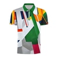 thumbnail image 3 of Afuyipoi Men's Geometric Print Zip Shirt,V-Neck Full-Zip Front Lightweight Casual T-Shirts Multicolor M, 3 of 6