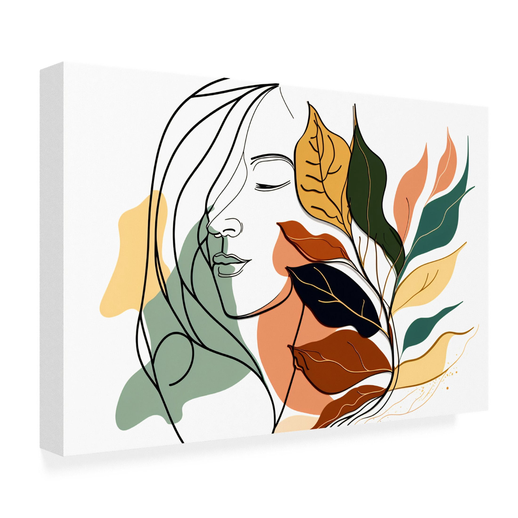 Canvas Wall Art - Ray Heere 'Botanical Minimalism Portraits 5' Wall Art for Living Room, Bedroom, or Office Décor by Trademark Fine Art - 19 x 12 Inches