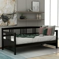 thumbnail image 4 of Wood Daybed Frame,Twin Size Day Bed Frame with Slats Support and Underbed Space,Multifunctional Daybed Sofa Bed Frame,Dual-Use Sofa for Living Room Guest Room Bedroom,No Box Spring Needed,Espresso, 4 of 7