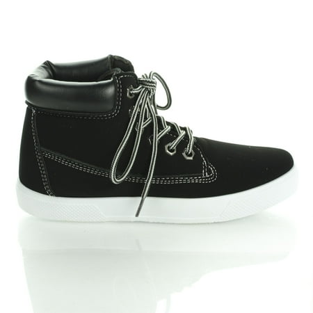 

Rocsi03 by Wild Diva Work Boot Lace Up Flat Fashion Sneaker