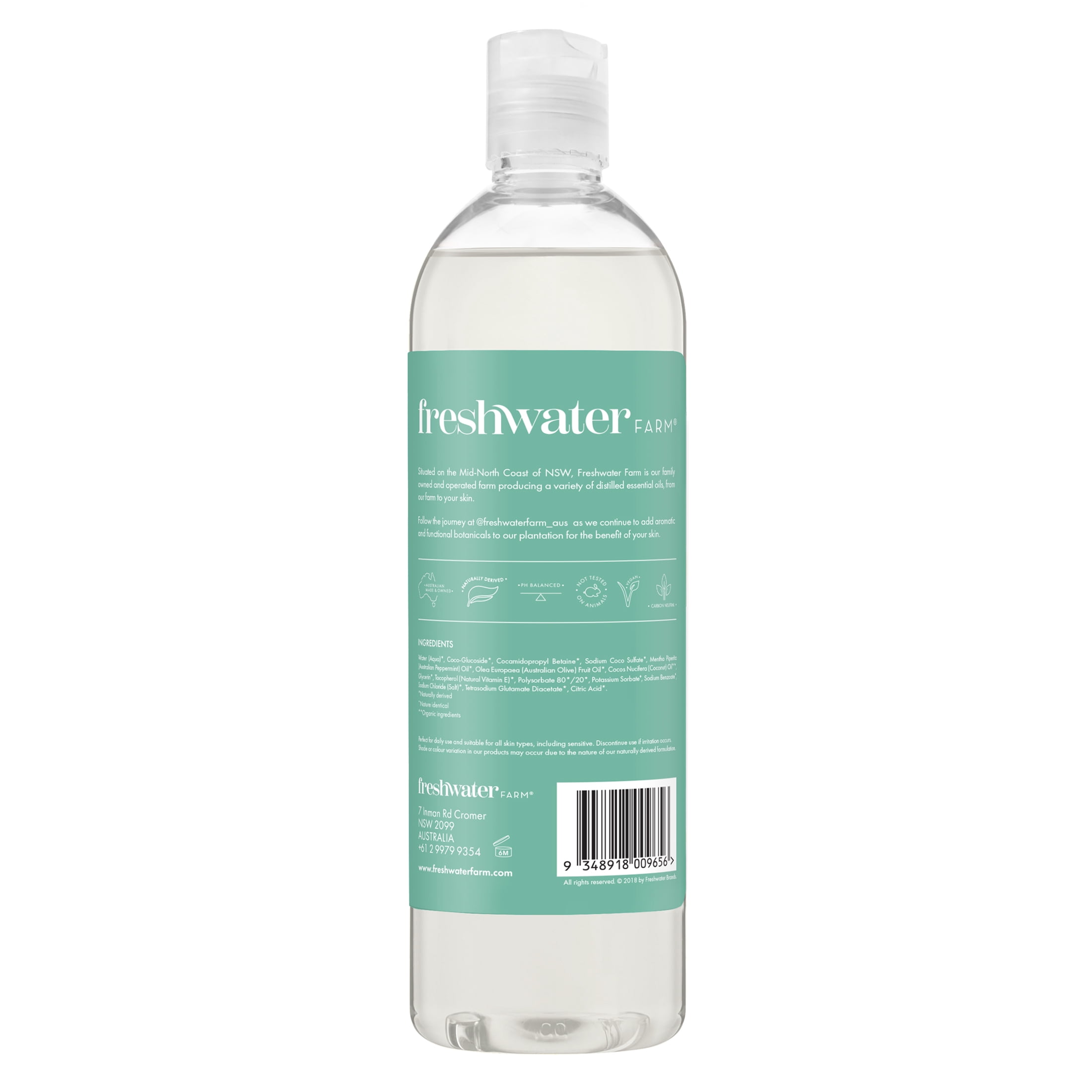 (3 pack) Freshwater Farm Australian Peppermint Oil Natural Body Wash for all skin types 16.9fl oz