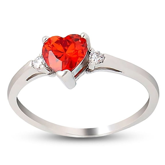 Shelly Heart Engagement Ring for Women Promise Birthstone Sterling Silver Ginger Lyne