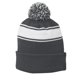thumbnail image 1 of Top Headwear Stripe Pom Pom Beanie - Gray / White TOP HEADWEAR Beanie, 1 of 1