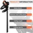 thumbnail image 4 of Hedge Trimmer Cordless , HDJ 21-inch Steel Blade Max Cordless Hedge Trimmer with 2 Battery and Fast Charger, Electric Hedge Trimmer Cordless, Black and Orange, 4 of 10