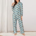 thumbnail image 2 of Sikiie Funny Cartoon Pugs Women's Long-Sleeve Shirt and Full-Length Bottom Pajama Set (s-xxl)-Small, 2 of 7