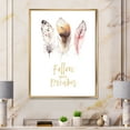 thumbnail image 2 of ed Boho Art Feathers Follow Your Dreams 12 in x 20 in Framed Painting Canvas Art Print, by Designart, 2 of 5