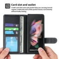 thumbnail image 3 of Dteck Case for Samsung Galaxy Z Fold 3 5G (2021),Luxury Business Leather Magnetic Card Holder Wallet Case with S-Pen Holder Pocket Hybrid PC Protective Kickstand Cover,Black#03, 3 of 13