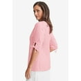 thumbnail image 3 of Jessica London Women's Plus Size Stretch Cotton Tie Sleeve Square Neck Tee, 3 of 4