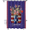 thumbnail image 5 of 4th of July Floral Vase Shower Curtain, Blue Red Shower Curtain Set with Hooks, Spring Summer Waterproof Fabric Shower Curtains for Bathroom Decor, 72x72 Inch Bath Curtain, 5 of 6