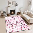 thumbnail image 2 of CURLYOOT Love Pinks And Red Little Heart Area Rugs for Living Room Bedroom, 4' 10" x 6' 8" Washable Rug, Floor Carpet with Non Slip Backing for Dining Room Indoor, 2 of 8