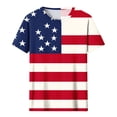 thumbnail image 6 of JTZGDY Womens Patriotic Shirts 4th of July American Flag Print Summer Short Sleeve Crewneck Graphic T-Shirts Trendy Holiday Oversized Tees Tops Multicolor#04 XL, 6 of 6