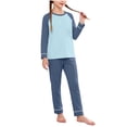 thumbnail image 3 of Loopsun Kids Boys Girls Winter Warm Outfit Solid Long Sleeve Crew Neck Top and Elastic Waist Pants Soft Wear Sets 7-8 Years, 3 of 5