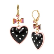 LUV Betsey Women's Heart Drop Mixed-Metal Earrings, 1.75" Length