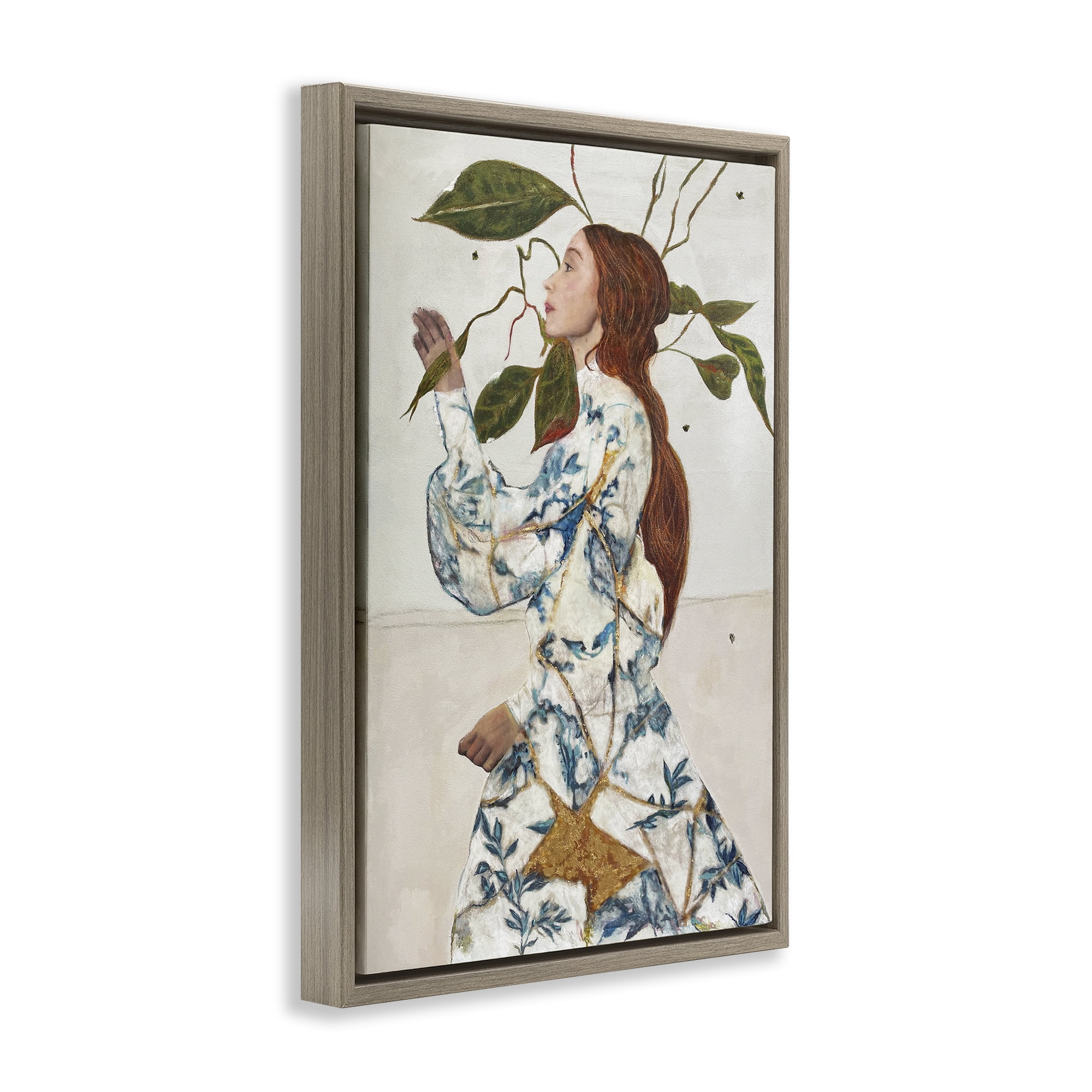 Stupell Industries Le Voyage Fantastique Portrait Brown Framed Floater Canvas Wall Art, design by Karenina Fabrizzi