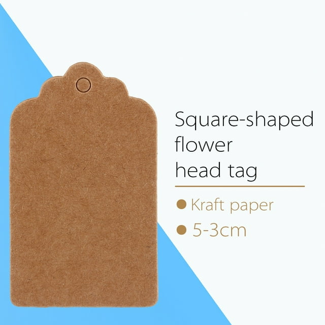 Kraft Paper Tags, 5x3cm 100Pcs Blank Kraft Paper Gift Hang Tags Wedding Birthday Scallop Label Blank Name Card For Wedding Birthday Holiday Party Favour