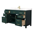thumbnail image 3 of Wyndham Collection Beckett 60" Wood Single Bathroom Vanity in Green/Gold, 3 of 6