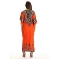 thumbnail image 3 of Riviera Sun Long Dashiki Caftan / Caftans for Women (Orange Caftan, Small - Medium), 3 of 3