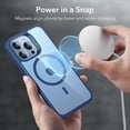 thumbnail image 4 of for iPhone 16 Pro Max Case, Compatible with MagSafe, Shockproof Military-Grade Protection, Magnetic Phone Case for iPhone 16 Pro Max, Classic Hybrid Case (HaloLock), Clear,Clear Blue, 4 of 5