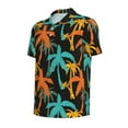 thumbnail image 2 of Balery Palm Trees Printed Men’s Short Sleeve Polo Shirt, Midweight Men's Shirt,Golf Polo shirts -Large, 2 of 9