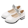 thumbnail image 6 of ITSAME Girls Dress Shoes, Ankle Strap Low Block Heel Closed Toe Kids Wedding Party Princess Shoes White 10M(Little Kids), 6 of 6