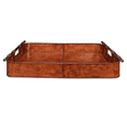 thumbnail image 5 of Safari Leather Tray – Tobacco Buffalo Leather, 19”W x 15”D, Luxurious Decorative Tray, 5 of 7