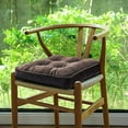 thumbnail image 2 of Namzi Soft Velvet Chair Pads with Ties Comfy Solid Seat Cushion for Dining Chairs, Office Chairs, Hardwood Floors (Coffee, 16"x16"), 2 of 5
