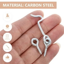 GOOHOCHY  4 Sets Window Door Hook Hooks and Eye Catch Apartment Silver