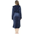 thumbnail image 2 of Fantaslook Womens Long Robes Plush Fleece Hooded Bathrobe with Pockets Fluffy Nightgown Sleepwear, 2 of 5