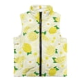 thumbnail image 4 of Xoenoiee Lemon Floral Print Girls Fuzzy Fleece Zip Up Vest with Pockets Lightweight Warm Sleeveless Jacket Coat for Toddler Youth, 5-6 Years, 4 of 7