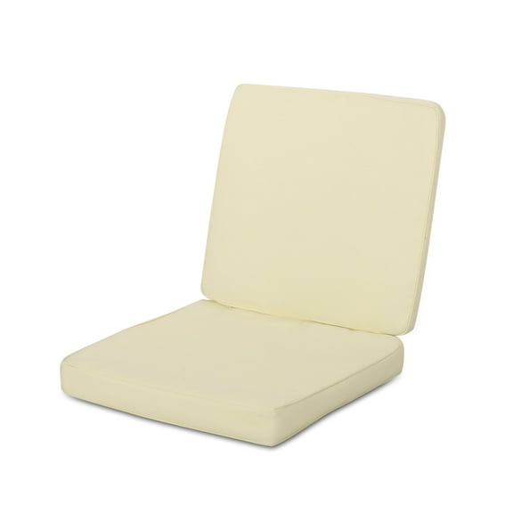 GDF Studio Eydan Outdoor Water Resistant Fabric Club Chair Cushions, Cream